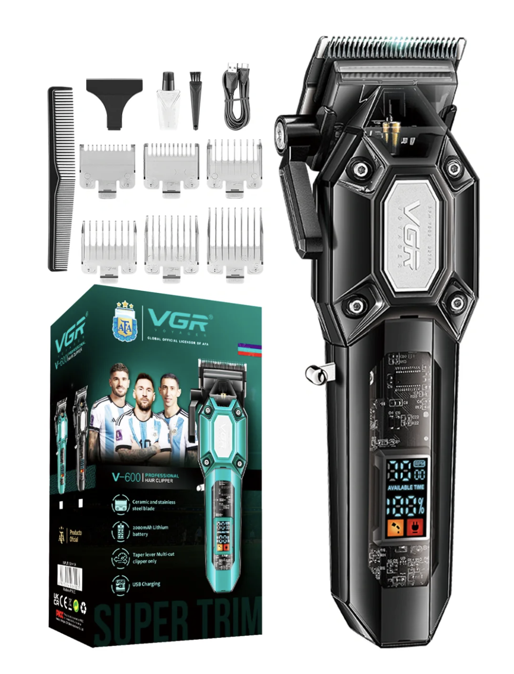 Masina de tuns profesională VGR V 600 cu afisaj LED
